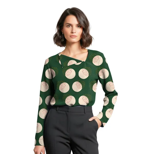 BLACKSMITH_Lunar_Speckle_Asymmetrical_Formal_Office_Shirt_for_Women_|_Women_Stylish_Western_Tops