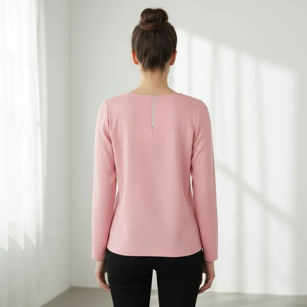 BLACKSMITH_Pink_Keyhole_Neck_Formal_Office_Shirt_for_Women_|_Women_Stylish_Western_Tops