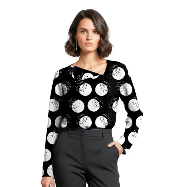BLACKSMITH_Lunar_Speckle_Asymmetrical_Formal_Office_Shirt_for_Women_|_Women_Stylish_Western_Tops