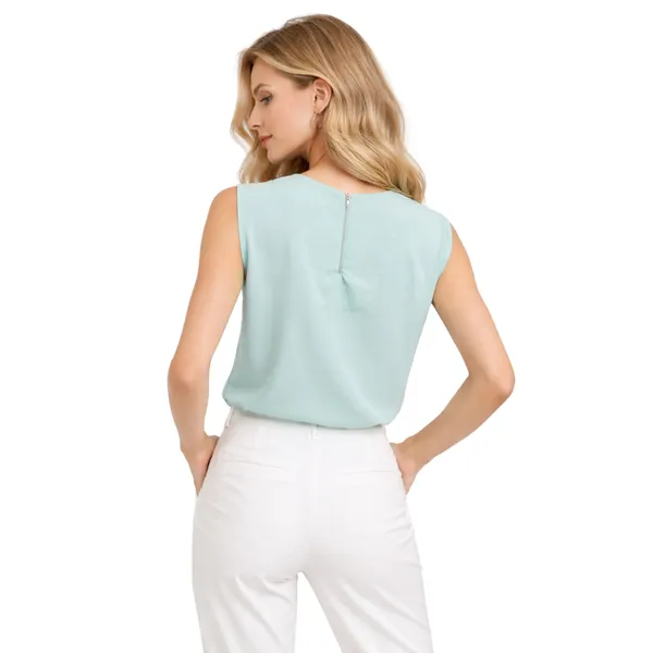 BLACKSMITH_Pale_Aqua_Draped_Cap_Sleeve_Formal_Office_Shirt_for_Women_|_Women_Stylish_Western_Tops