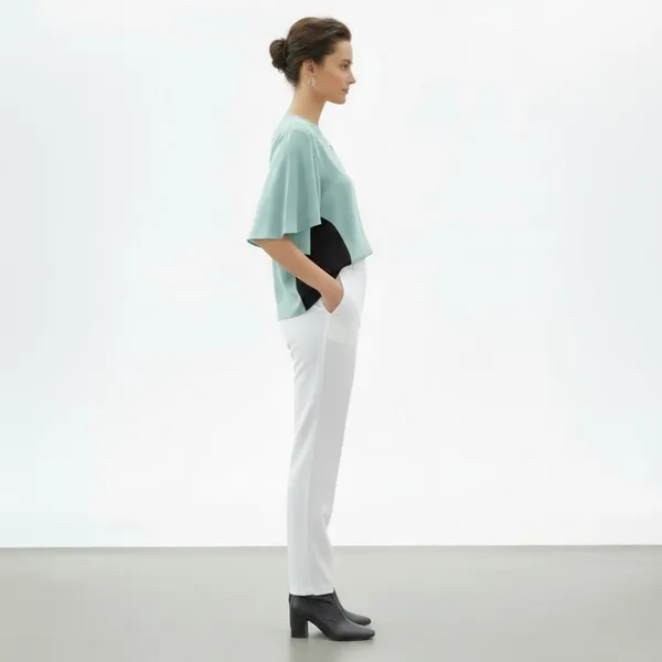 BLACKSMITH_Pale_Aqua_Layered_V-Neck_Dolman_Formal_Office_Shirt_for_Women_|_Women_Stylish_Western_Tops