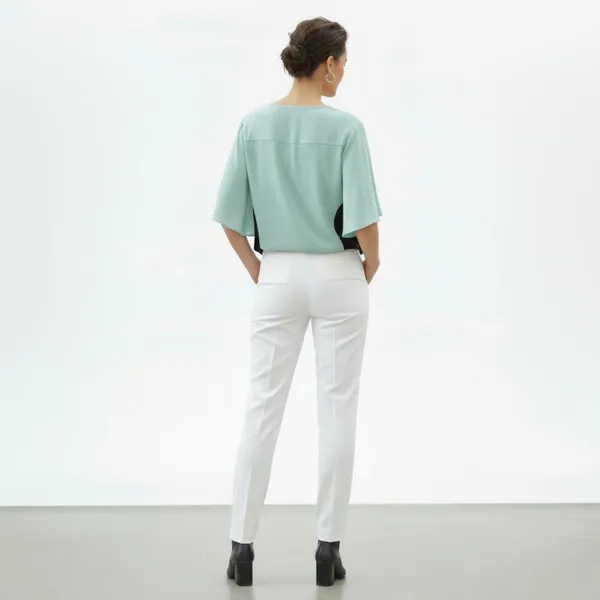 BLACKSMITH_Pale_Aqua_Layered_V-Neck_Dolman_Formal_Office_Shirt_for_Women_|_Women_Stylish_Western_Tops