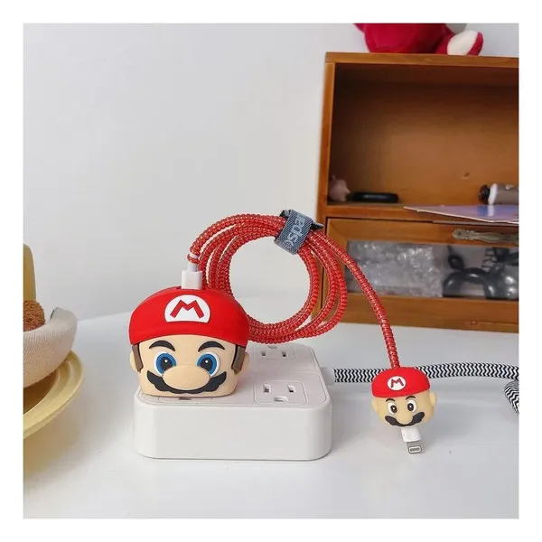 Red_&_White_Silicone_Mobile_Charger_Cover
