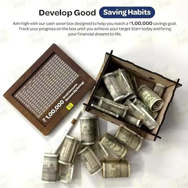 1_Lakh_Money_Saving_Box_|_Wooden_Piggy_Bank_with_Target_Tracker_|_Coin_&_Cash_Bank_for_Everyone""