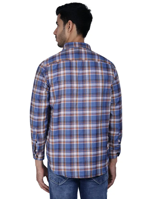 Blue_Cool_Check_100%Cotton_Shirt_For_Men