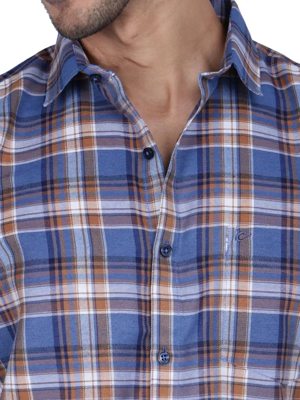 Blue_Cool_Check_100%Cotton_Shirt_For_Men