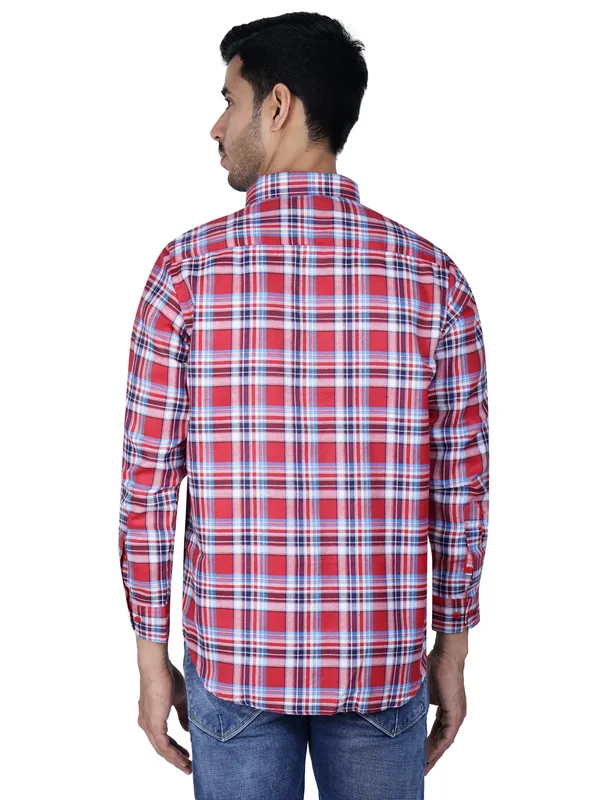 Red_And_Navy_Cool_Check_100%_Cotton_Shirt_For_Men