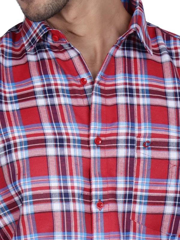 Red_And_Navy_Cool_Check_100%_Cotton_Shirt_For_Men