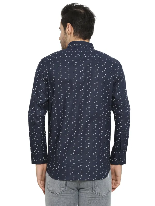 Navy_Blue_Printed_Cotton_Shirt_For_Men