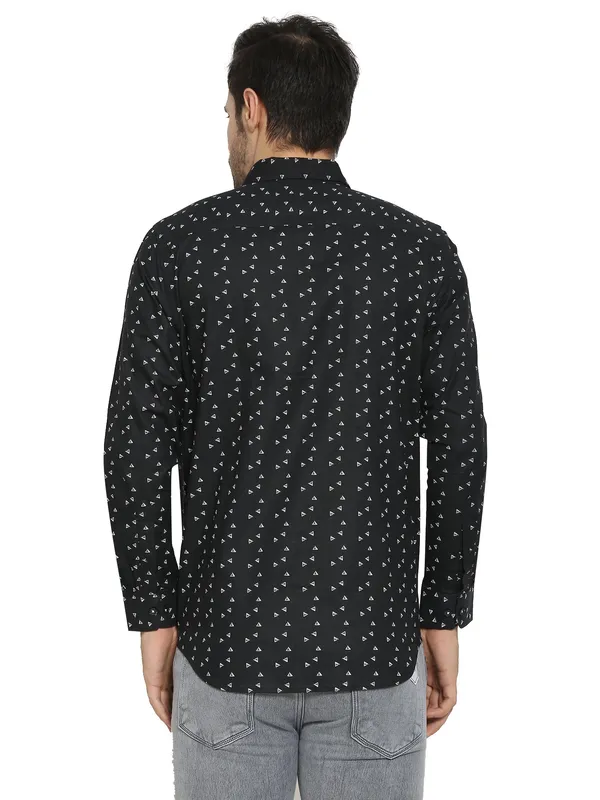 Black_Polished_Printed_Pure_Cotton_Shirt_For_Men