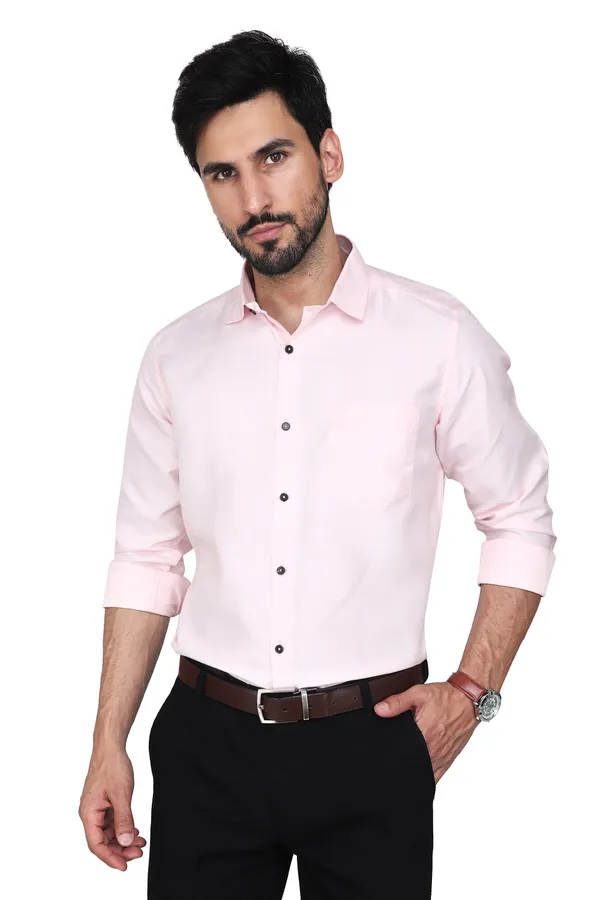 Pink_Classic_Cotton_Textured_Casual_Shirt_For_Men