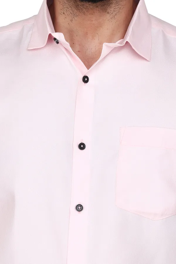 Pink_Classic_Cotton_Textured_Casual_Shirt_For_Men