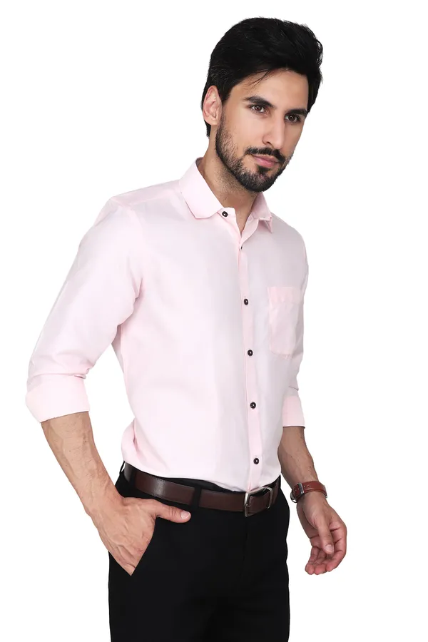 Pink_Classic_Cotton_Textured_Casual_Shirt_For_Men