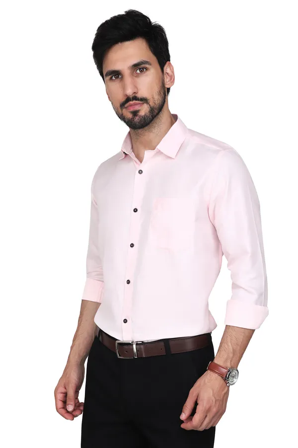 Pink_Classic_Cotton_Textured_Casual_Shirt_For_Men