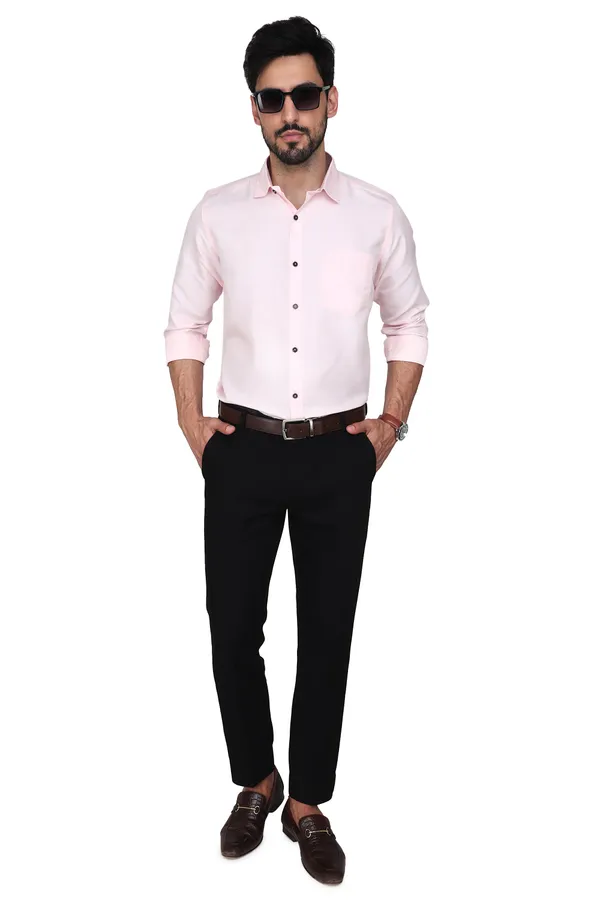 Pink_Classic_Cotton_Textured_Casual_Shirt_For_Men
