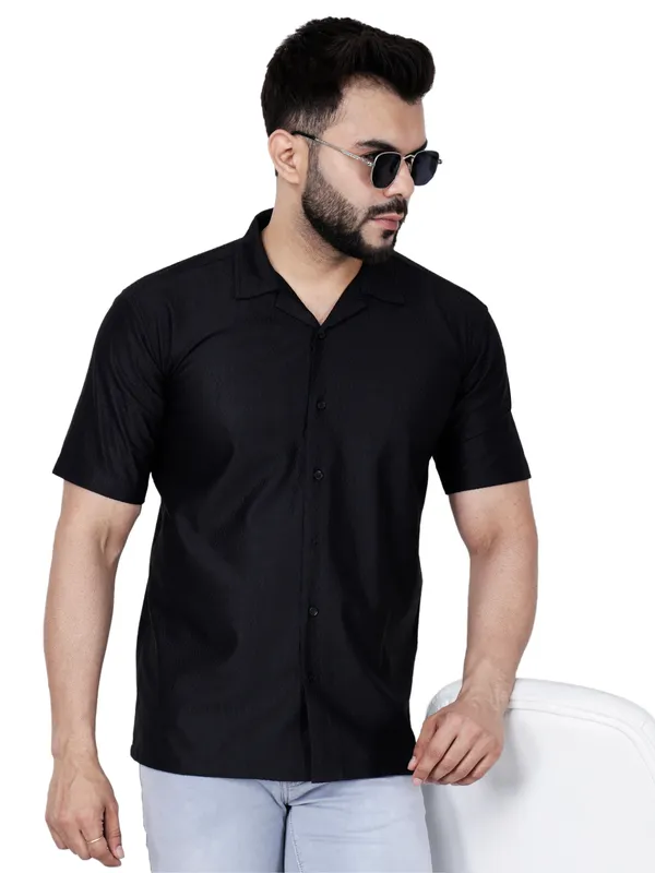 Black_Knitted_Casual_Shirt