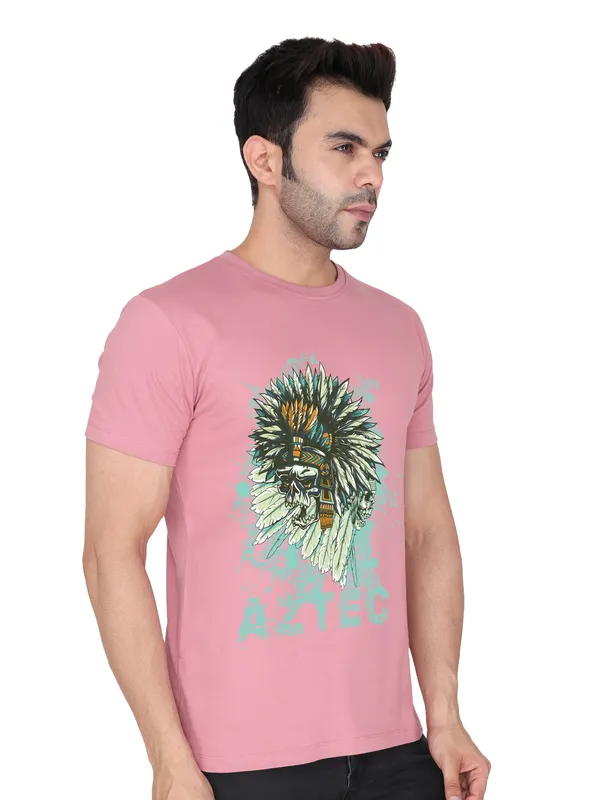 Rose_Pink_AZTEC_Printed_Tee_For_Men