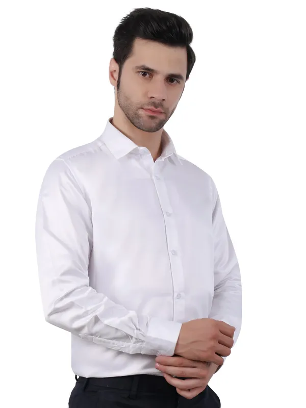 White_Satin_Regular_Fit_Long_Sleeve_Casual_Shirts_For_Men