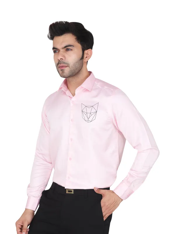 White_Designer_Cat_Printed__Satin_Animal_Party_Wear_Shirt_For_Men