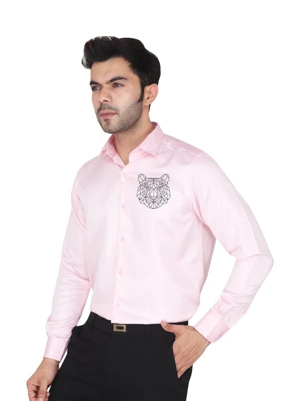 White_Designer_Tiger_Printed__Satin_Animal_Party_Wear_Shirt_For_Men