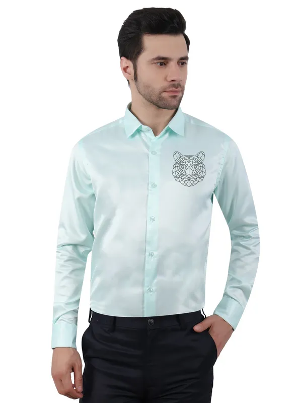 White_Designer_Tiger_Printed__Satin_Animal_Party_Wear_Shirt_For_Men