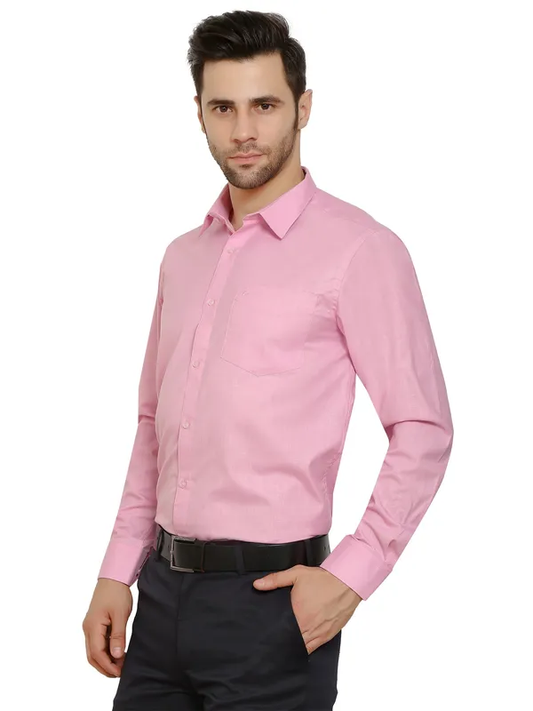Pink_Classic_Cotton_Solid_Shirt_For_Men
