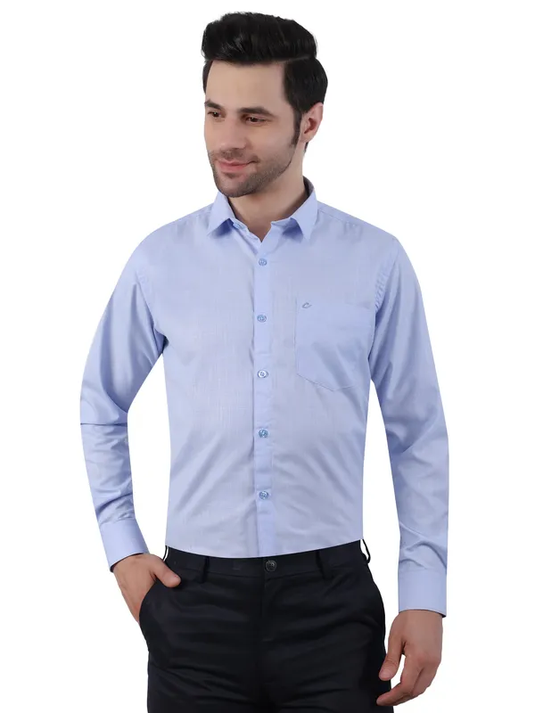 Light_Blue_Classic_Cotton_Solid_Shirt_For_Men