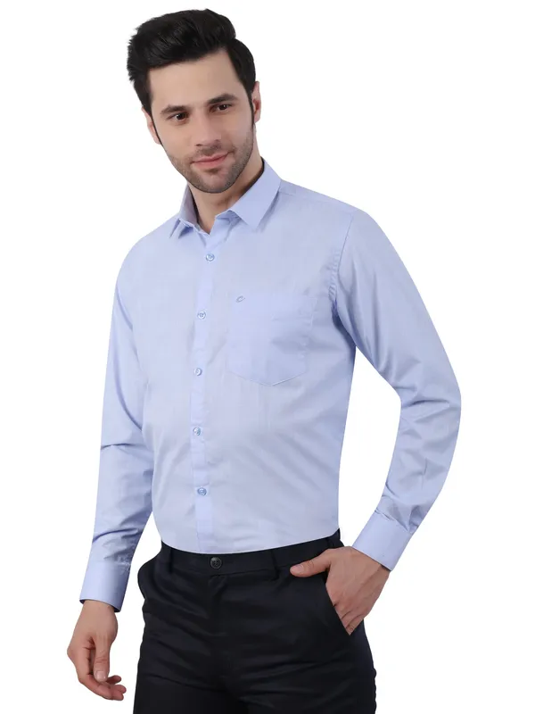 Light_Blue_Classic_Cotton_Solid_Shirt_For_Men