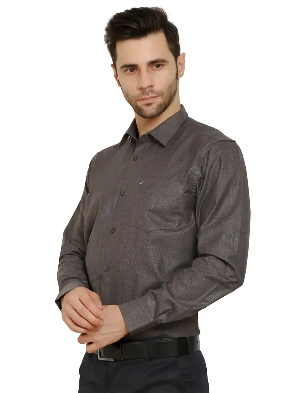 Dark_Grey_Classic_Cotton_Solid_Shirt_For_Men