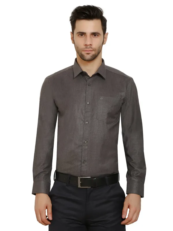 Dark_Grey_Classic_Cotton_Solid_Shirt_For_Men