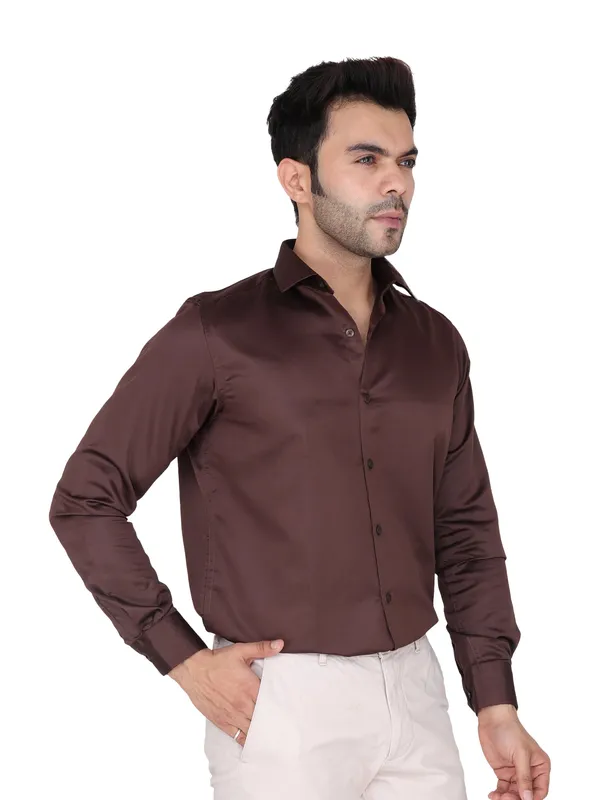 Brown_Satin_Party_Wear_Shirt_For_Men