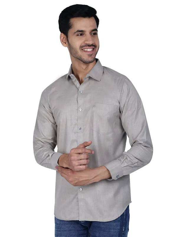 Khakhi_Classic_Cotton_Solid_Shirt_For_Men