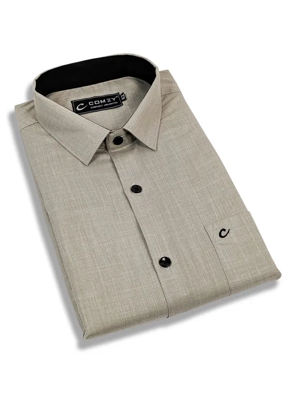 Khakhi_Classic_Cotton_Solid_Casual_Khakhi_Shirt_For_Men