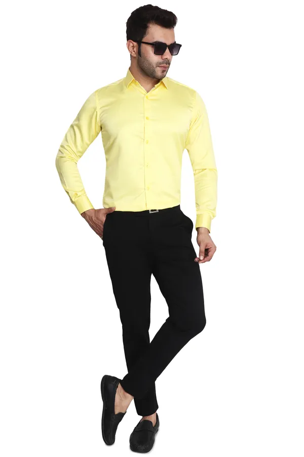 Yellow_Satin_Regular_Fit_Long_Sleeve_Casual_Shirts_For_Men
