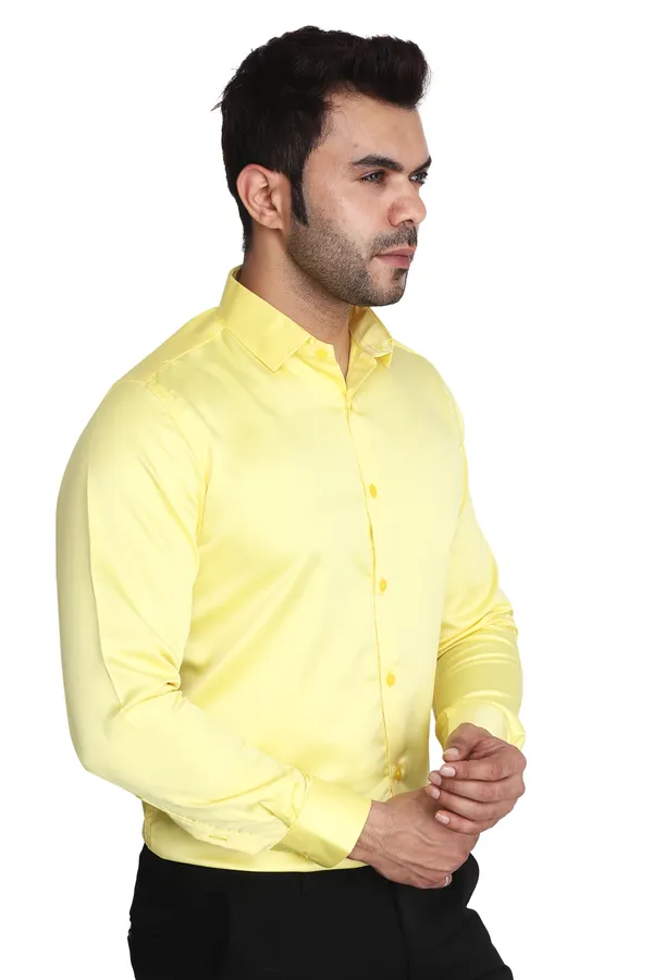 Yellow_Satin_Regular_Fit_Long_Sleeve_Casual_Shirts_For_Men
