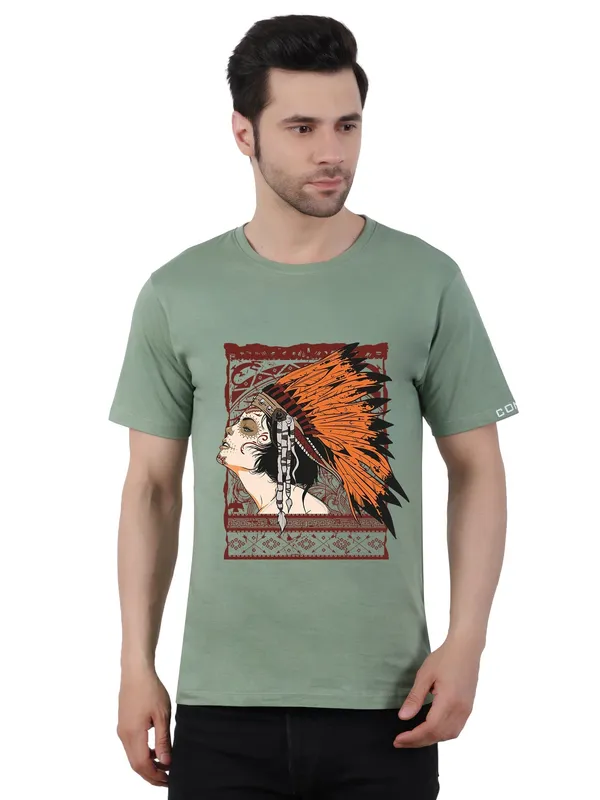 Sage_Green_Tribal_Printed_Tee_For_Men