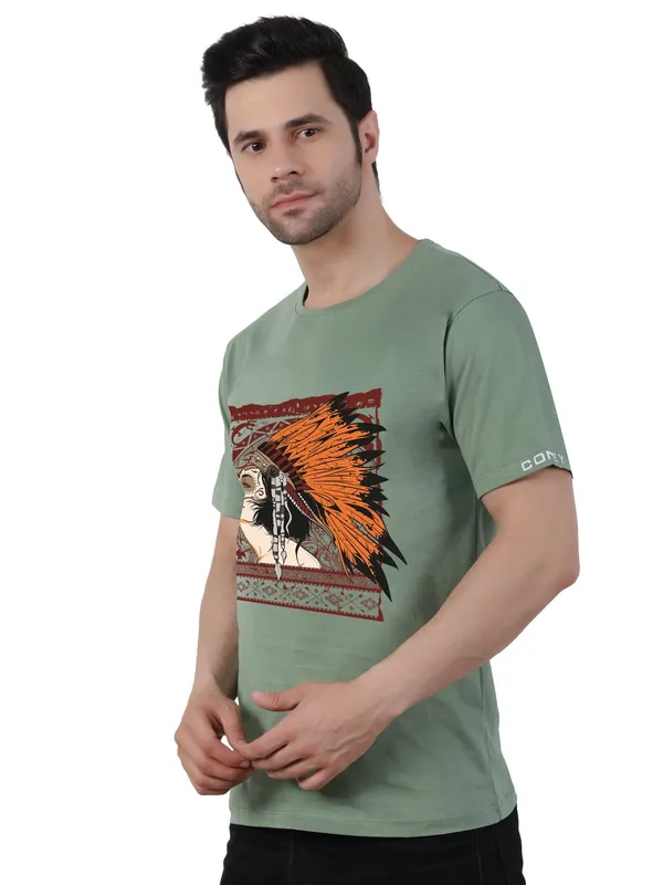 Sage_Green_Tribal_Printed_Tee_For_Men
