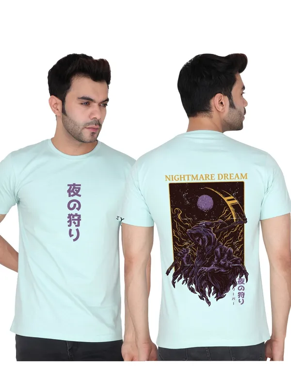 Mint_Green_Nightmare_Dream_Printed_100%_Cotton_Tshirt_For_Men