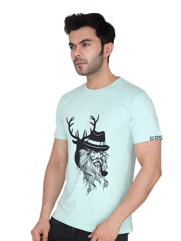 Mint_Green_Old_Man_Printed_100%_Cotton_Tshrit_For_Men