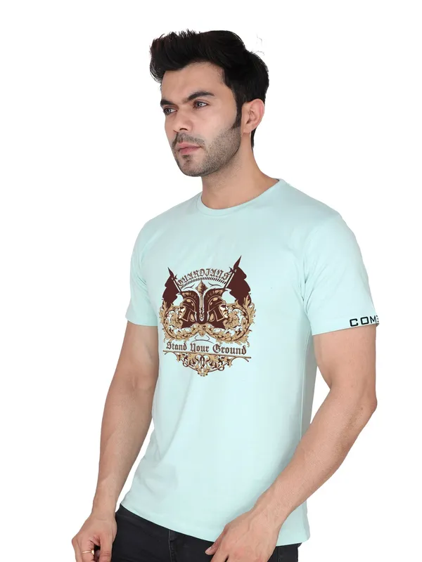 Mint_Green_Stand_Your_Ground_Printed_100%_Cotton_Tshirt_For_Men