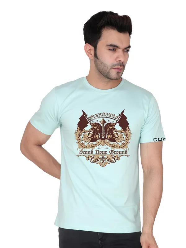 Mint_Green_Stand_Your_Ground_Printed_100%_Cotton_Tshirt_For_Men