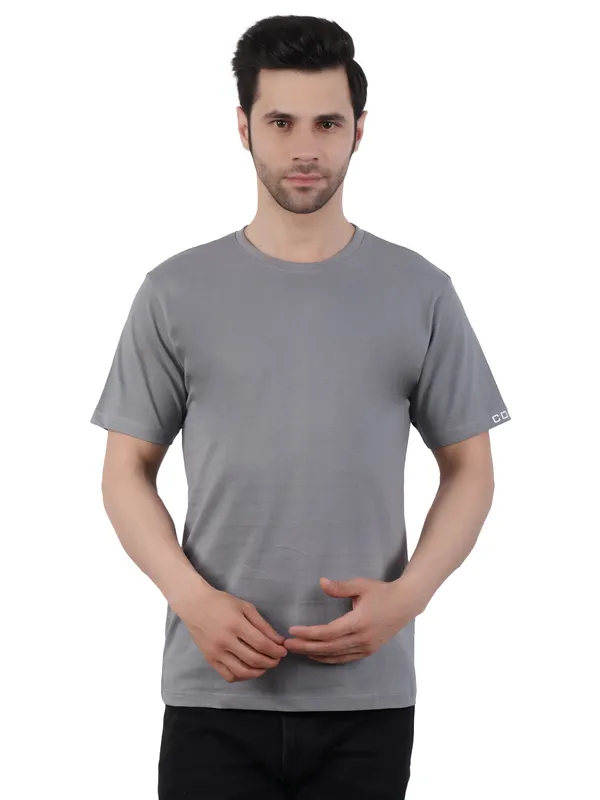 Fossil_Grey_Solid_Tee_For_Men