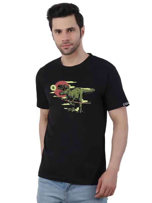 Black_Dino_Printed_Tee_For_Men