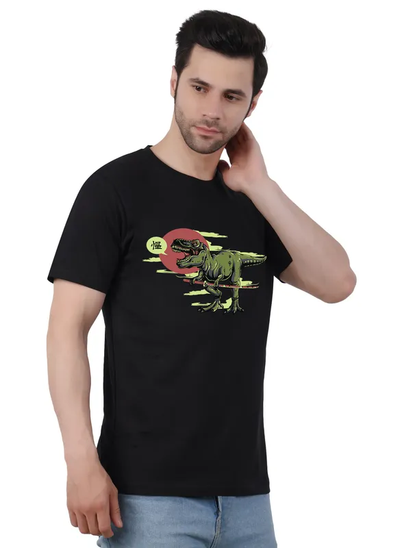 Black_Dino_Printed_Tee_For_Men