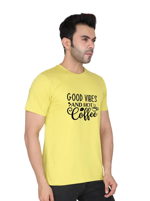 Corn_Yellow_Good_Vibes_Coffee_Printed_Tee_For_Men