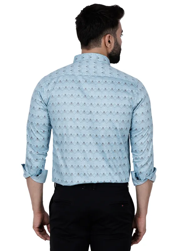Blue_Herringbone_Printed_Shirt