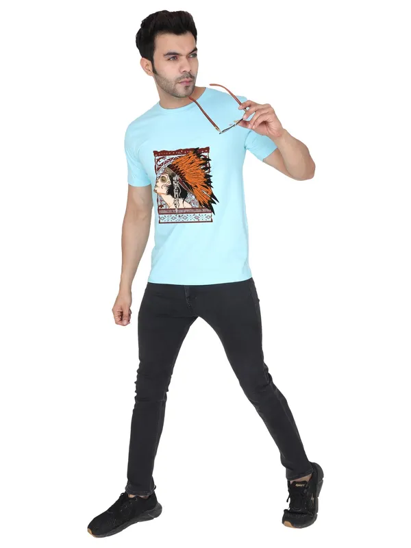 Arctic_Blue_Tribal_Printed_100%_CottonTshirt_For_Men
