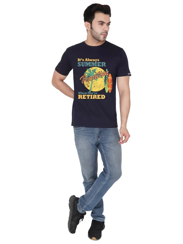 Navy_Blue_Summer_Retired_Printed_100%_CottonTshirt_For_Men