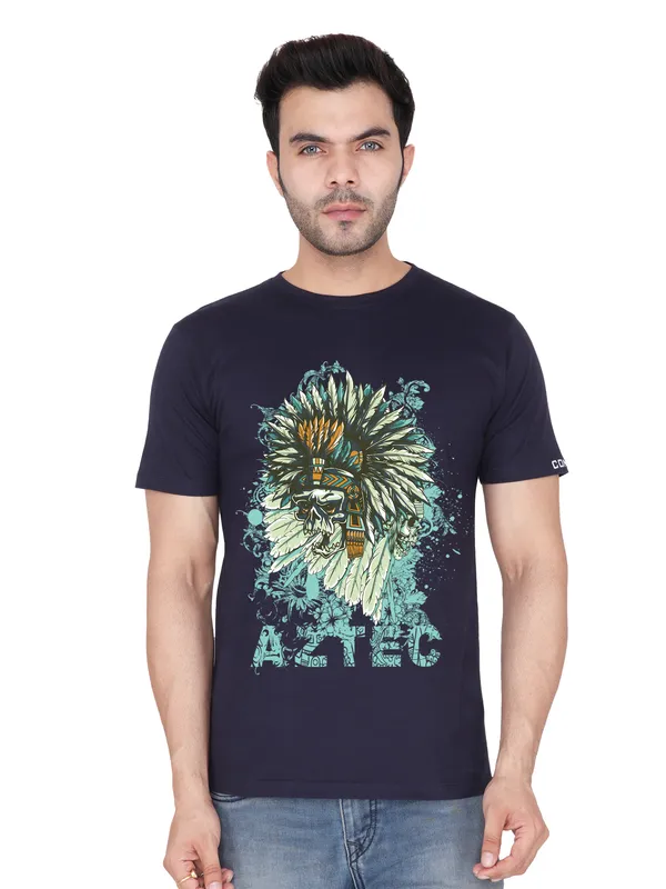 Navy_Blue_AZTEC_Printed_Tee_For_Men