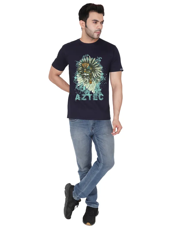 Navy_Blue_AZTEC_Printed_Tee_For_Men